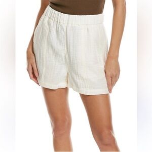 MADEWELL Women’s Cream White Cotton Gauze Easy Pull On Shorts Size Small